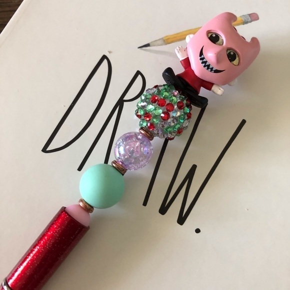Disney Doorables: Nightmare Before Christmas: Lock handmade beaded pen - Picture 1 of 3